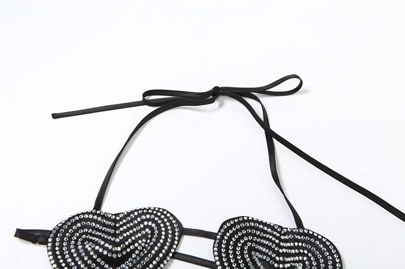 Glamorous Rhinestone Heart Halter Crop Top – Sparkle & Shine This Halloween & Holiday Season!
