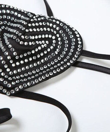 Glamorous Rhinestone Heart Halter Crop Top – Sparkle & Shine This Halloween & Holiday Season!