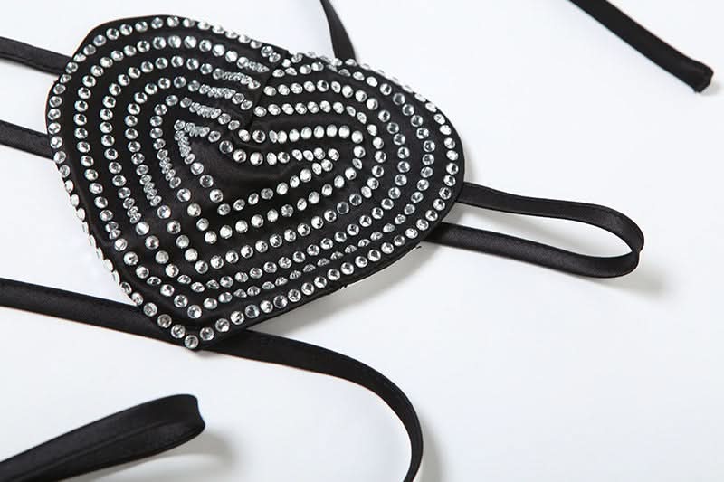 Glamorous Rhinestone Heart Halter Crop Top – Sparkle & Shine This Halloween & Holiday Season!