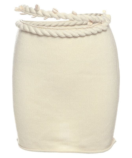 Coastal Chic Knitted Mini Skirt with Seashell & Rope Waist - Your Fall Getaway Essential