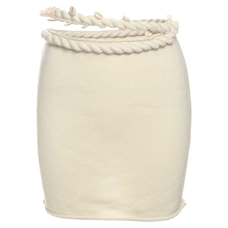 Coastal Chic Knitted Mini Skirt with Seashell & Rope Waist - Your Fall Getaway Essential