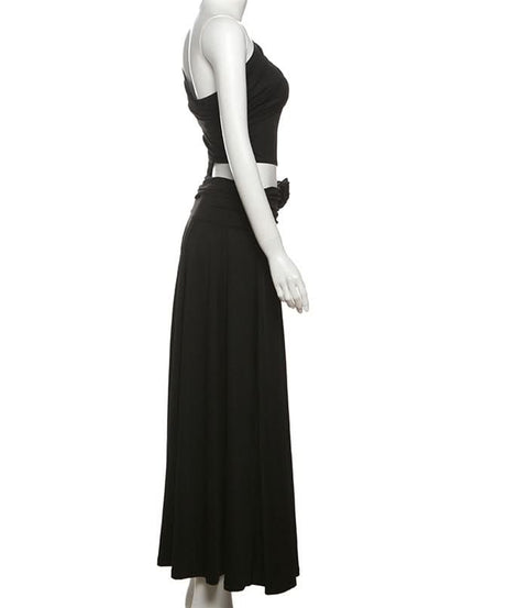 Chic Black One-Shoulder Cutout Maxi Dress - Your Dazzling Fall & Holiday Event Staple