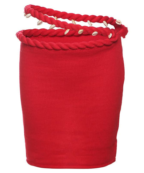 Coastal Chic Knitted Mini Skirt with Seashell & Rope Waist - Your Fall Getaway Essential