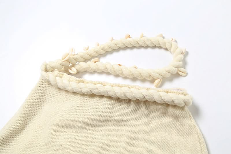 Coastal Chic Knitted Mini Skirt with Seashell & Rope Waist - Your Fall Getaway Essential