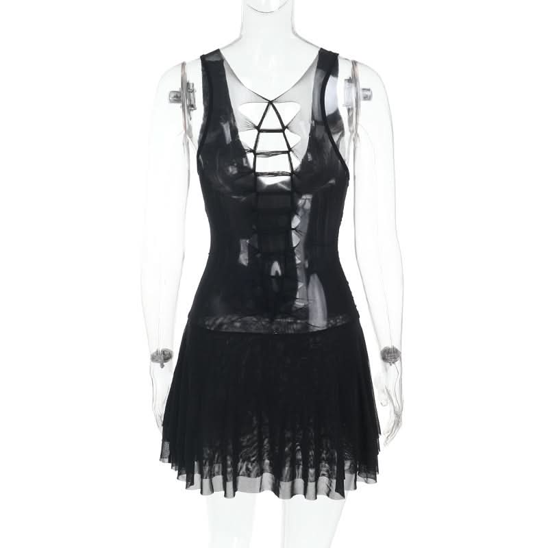 Black Siren Strappy V-Neck Ruched Mini Dress - Your Fall & Halloween Party Must-Have