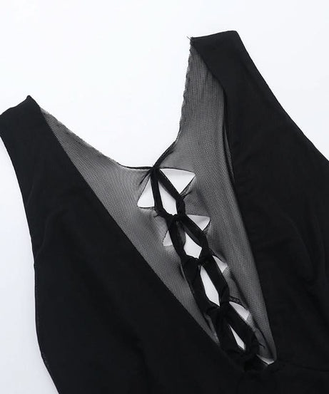 Black Siren Strappy V-Neck Ruched Mini Dress - Your Fall & Halloween Party Must-Have