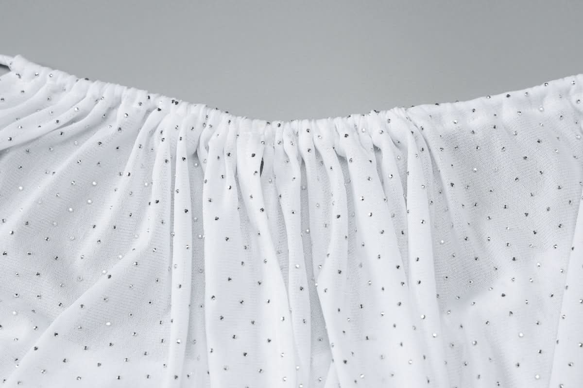 Dazzling Dot Mesh Halter Mini Dress - Chic Ruched Style for Parties & Holiday Glam