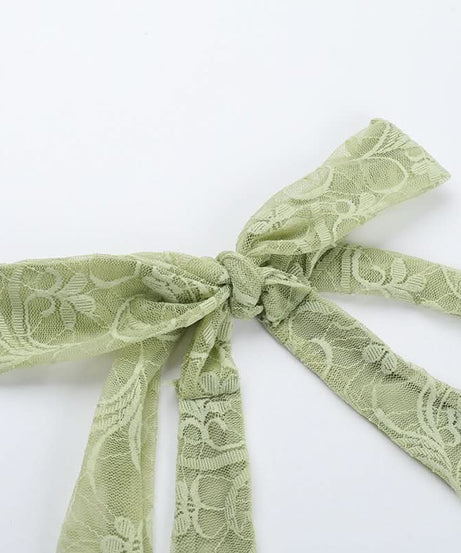 Chic Pistachio Green Lace Halter Top | Sheer Ruched Bustier for Fall Nights