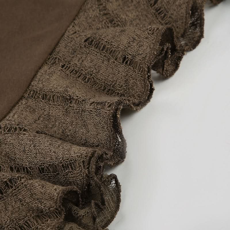 Autumn Pixie Dust Asymmetrical Ruffle Mini Skirt - Boho Chic & Fairycore Fall Fashion