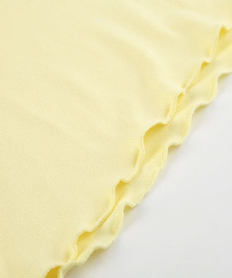 Butter Yellow Ruffle Crop Top | Sweetheart V-Neck Soft Knit for Effortless Fall Style