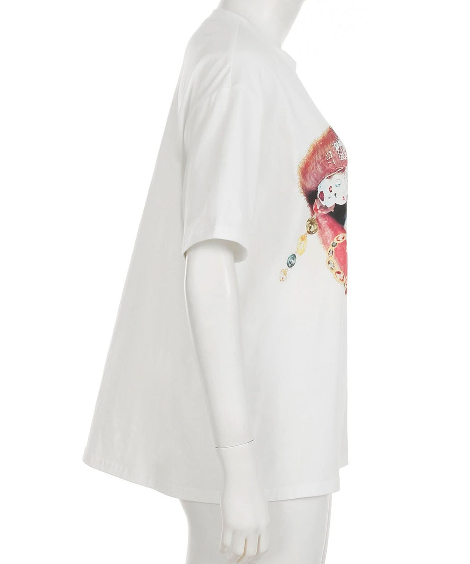 Glam Grills & Dripping Jewels Graphic Tee - Edgy Fall Statement Top for Women