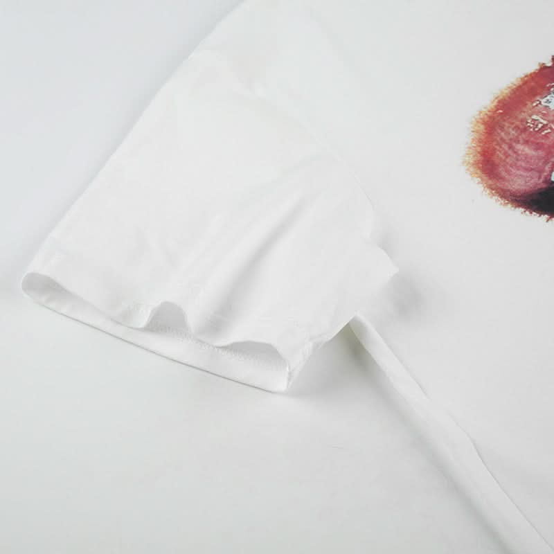 Glam Grills & Dripping Jewels Graphic Tee - Edgy Fall Statement Top for Women