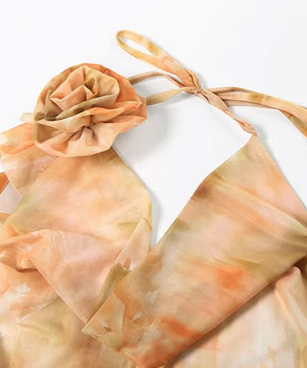 Enchanting Fall Bloom Cowl Neck Maxi Dress with 3D Rose Appliques