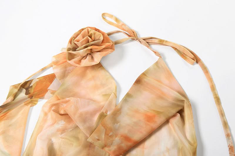 Enchanting Fall Bloom Cowl Neck Maxi Dress with 3D Rose Appliques