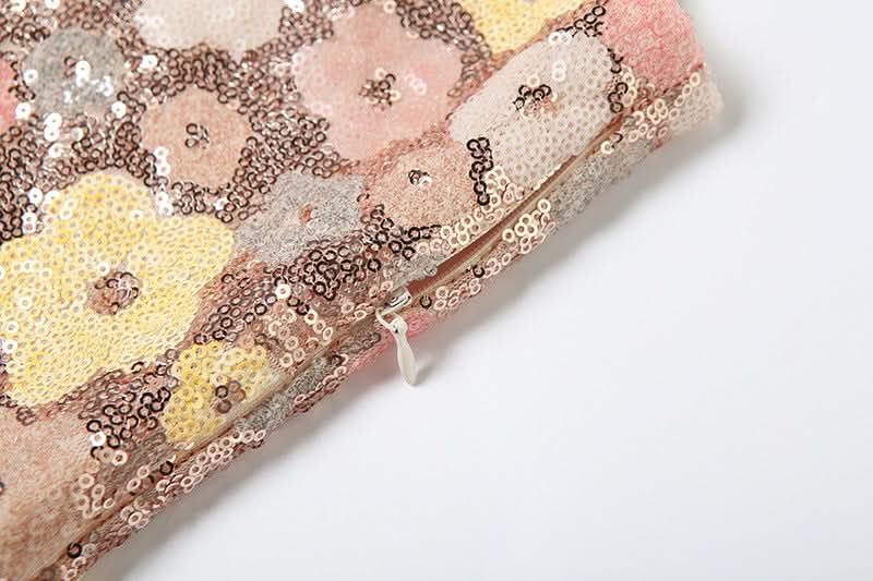 Dazzling Floral Sequin Mini Dress with Slit – Your Ultimate Holiday & Party Statement Piece