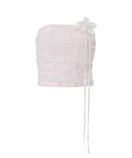 Romantic Floral Lace Tube Top - Chic Coquette Style for Fall Parties & Date Nights