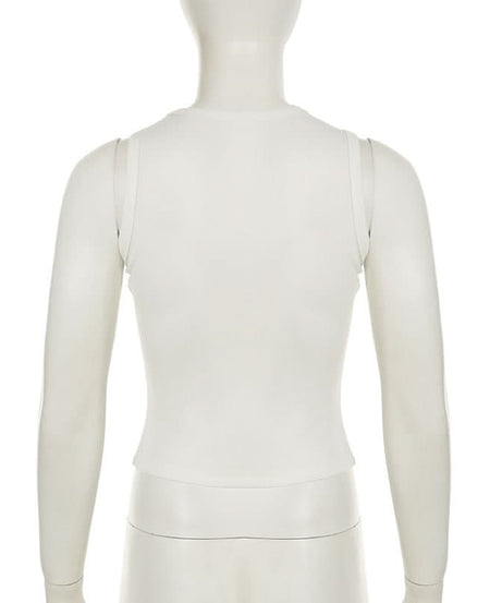 Sultry Lips Print Ribbed Crop Tank Top – Your Fall Fashion & Halloween Layering Essential