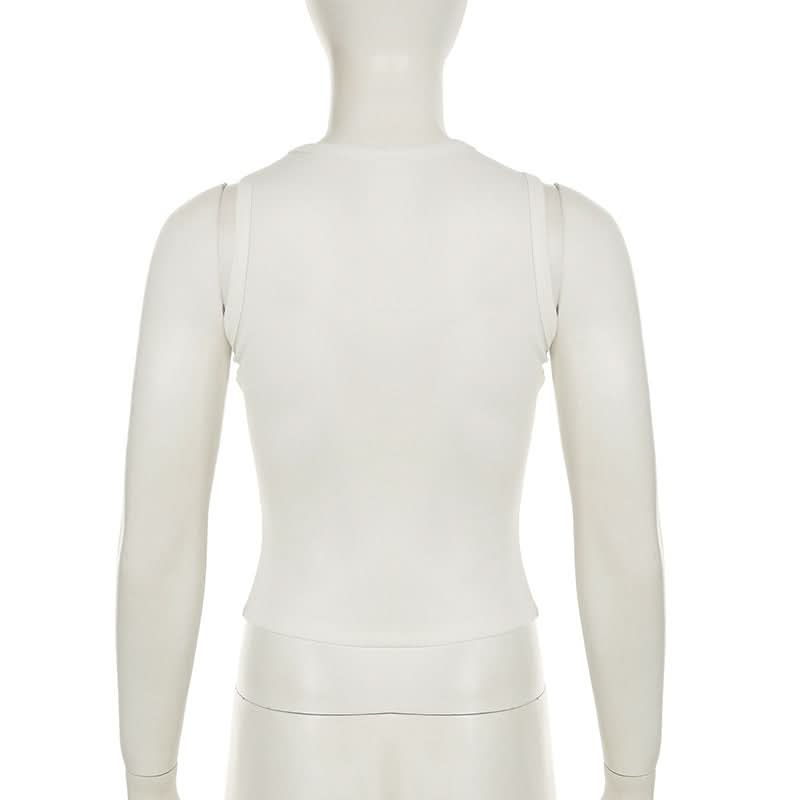 Sultry Lips Print Ribbed Crop Tank Top – Your Fall Fashion & Halloween Layering Essential