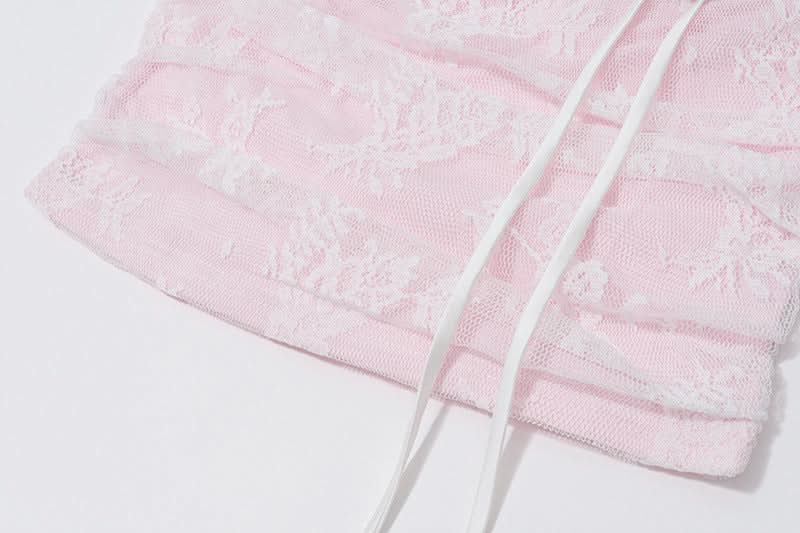 Romantic Floral Lace Tube Top - Chic Coquette Style for Fall Parties & Date Nights