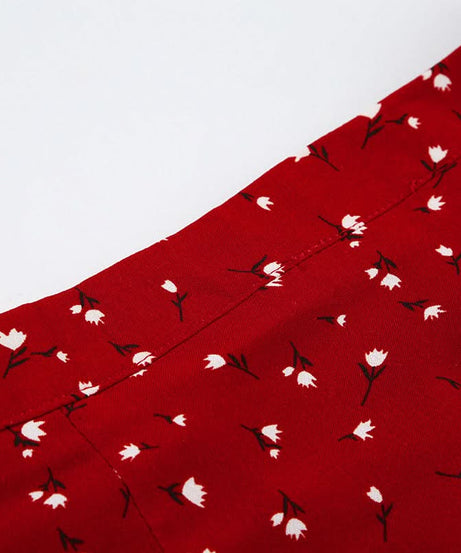 Autumn Chic Red Polka Dot Ruffle Slit Midi Skirt - Versatile & Flattering