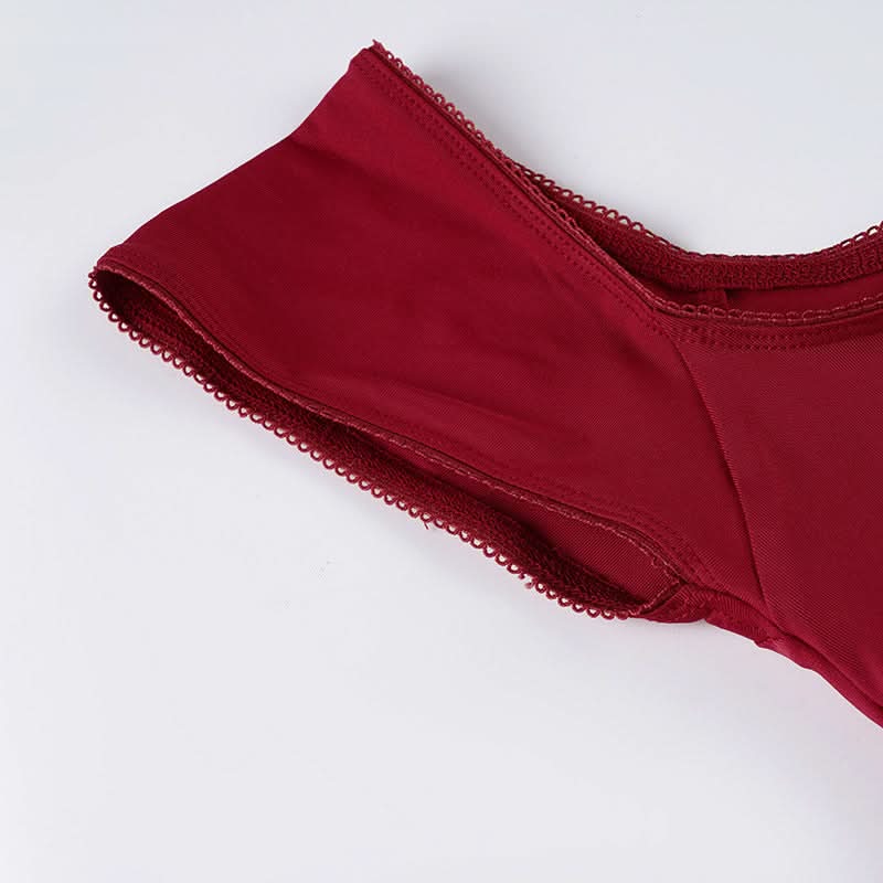 Autumn Blossom Square Neck Tie-Front Cap Sleeve Top - Deep Berry