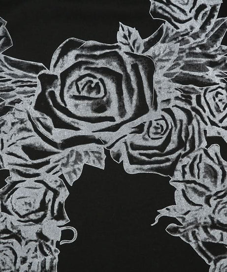 Bewitching Rose Wing Off-Shoulder Top | Y2K Grunge Graphic Tee for Spooky Season