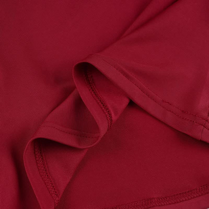 Autumn Blossom Square Neck Tie-Front Cap Sleeve Top - Deep Berry