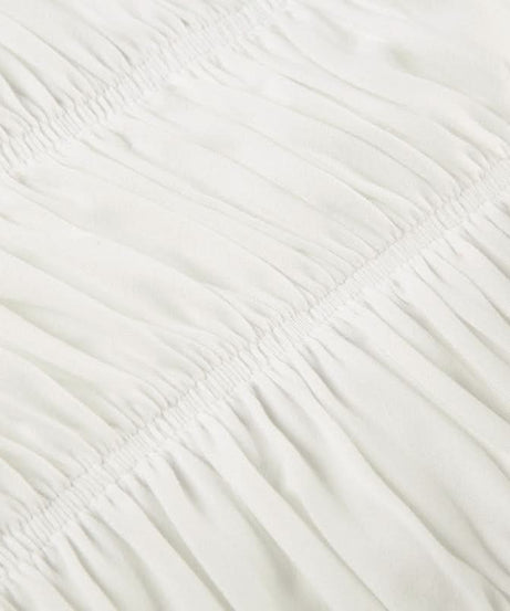 Coquette Dreamy Ruffle Bow Low Rise Shorts - White Ruched Loungewear & Halloween Charm