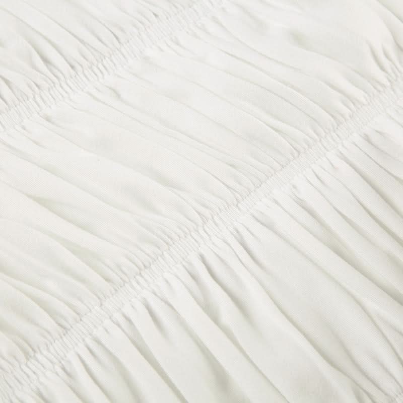 Coquette Dreamy Ruffle Bow Low Rise Shorts - White Ruched Loungewear & Halloween Charm