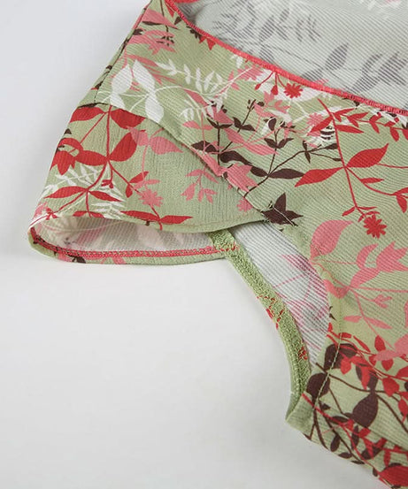 Effortless Autumn Bloom V-Neck Wrap Top - Fall Floral Tie-Waist Blouse