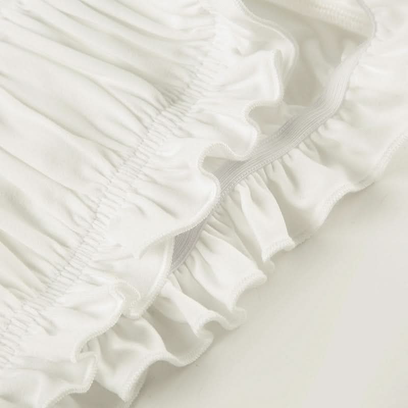 Coquette Dreamy Ruffle Bow Low Rise Shorts - White Ruched Loungewear & Halloween Charm