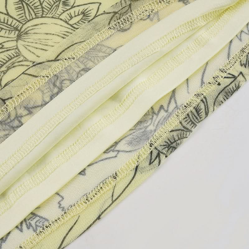 Effortless Fall Blooms Square Neck Cap Sleeve Top