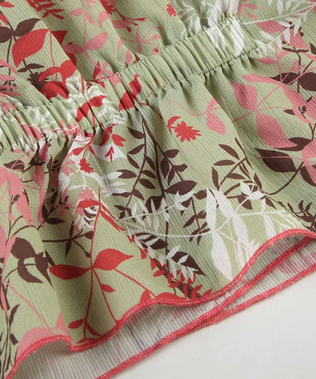 Effortless Autumn Bloom V-Neck Wrap Top - Fall Floral Tie-Waist Blouse