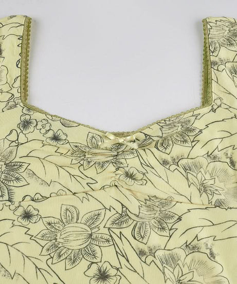 Effortless Fall Blooms Square Neck Cap Sleeve Top