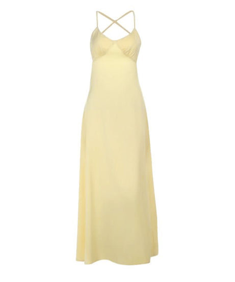 Golden Hour Luxe Satin Maxi Dress - Elegant Cross-Back Cami for Resort & Holiday Soirées