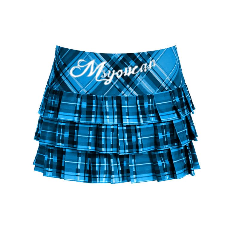 Vibrant Fall Plaid Pleated Mini Skirt for Women | Chic Tiered Style & MsYouCan Flair