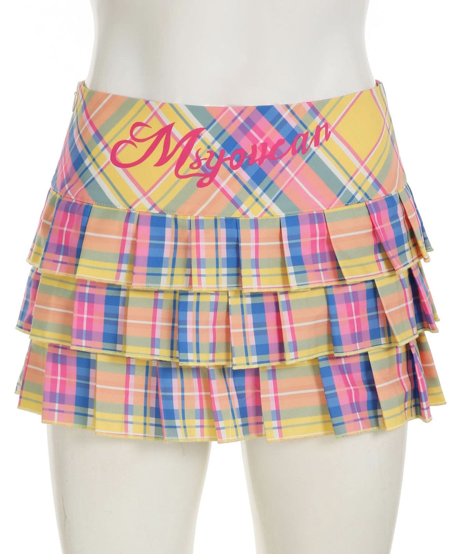 Vibrant Fall Plaid Pleated Mini Skirt for Women | Chic Tiered Style & MsYouCan Flair