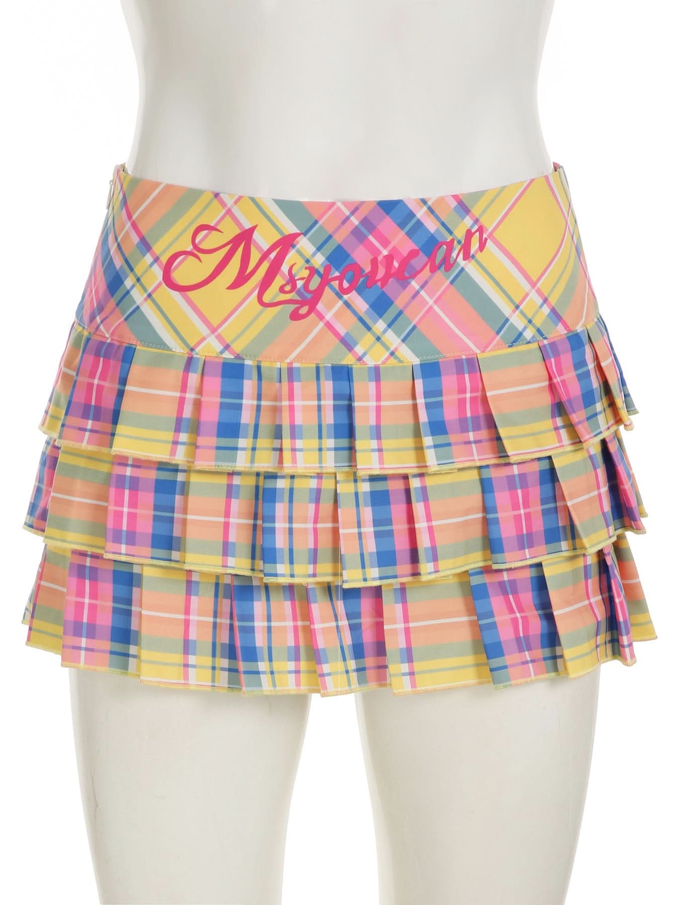 Vibrant Fall Plaid Pleated Mini Skirt for Women | Chic Tiered Style & MsYouCan Flair