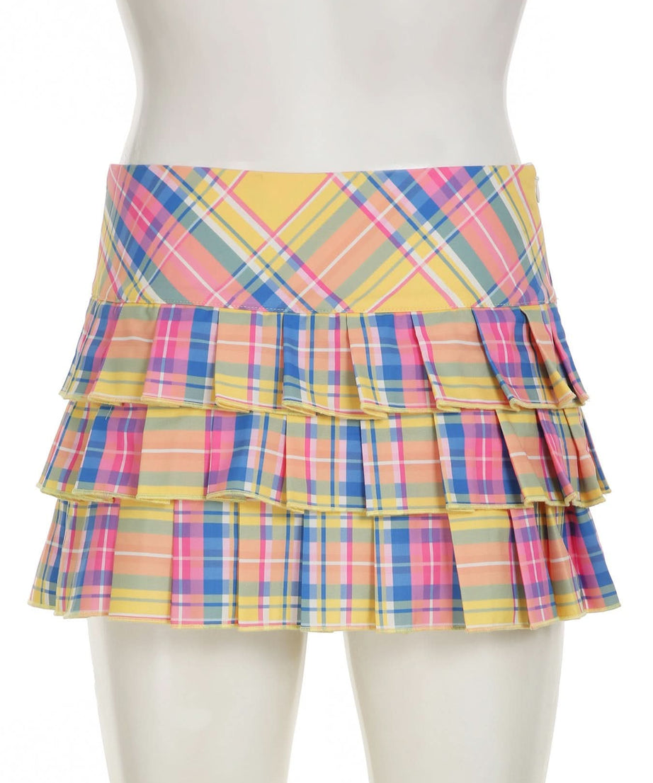 Vibrant Fall Plaid Pleated Mini Skirt for Women | Chic Tiered Style & MsYouCan Flair