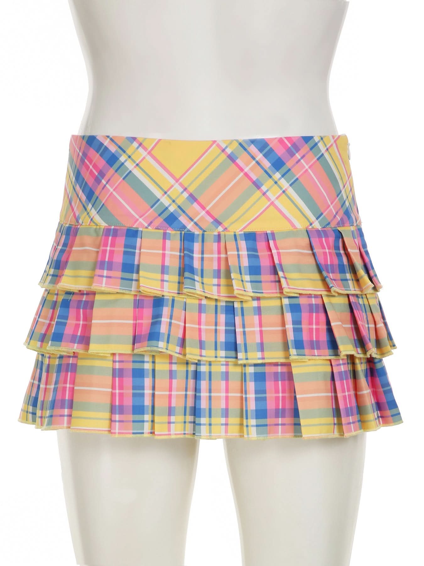 Vibrant Fall Plaid Pleated Mini Skirt for Women | Chic Tiered Style & MsYouCan Flair