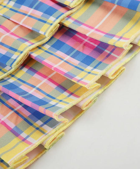 Vibrant Fall Plaid Pleated Mini Skirt for Women | Chic Tiered Style & MsYouCan Flair