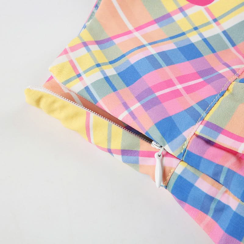 Vibrant Fall Plaid Pleated Mini Skirt for Women | Chic Tiered Style & MsYouCan Flair