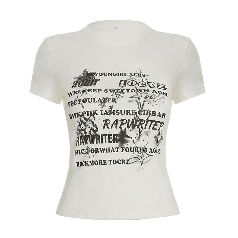 Fall Vibe 'Rapwriter' Graphic Fitted Tee | Edgy Streetwear Grunge Top