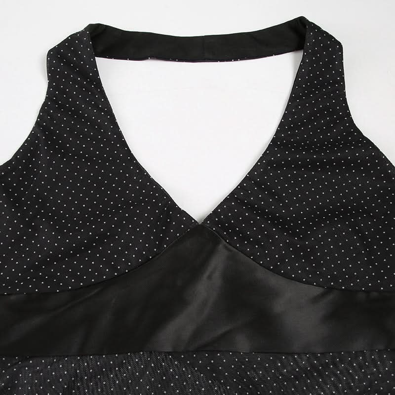 Y2K Chic Polka Dot Halter Top - Perfect for Fall Nights & Holiday Sparkle