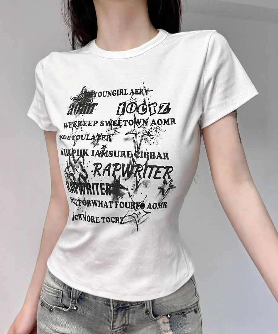 Fall Vibe 'Rapwriter' Graphic Fitted Tee | Edgy Streetwear Grunge Top