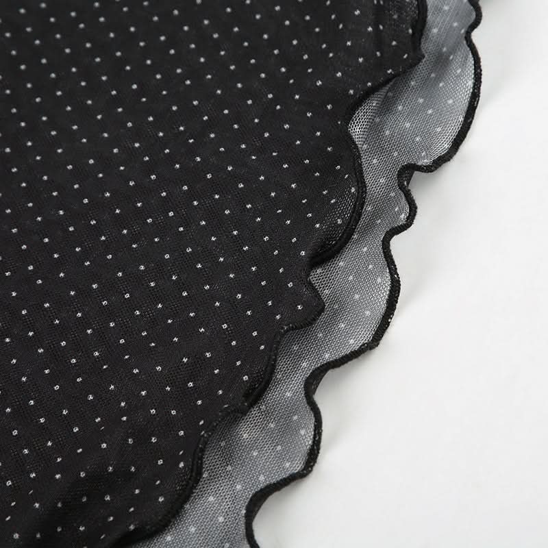 Y2K Chic Polka Dot Halter Top - Perfect for Fall Nights & Holiday Sparkle