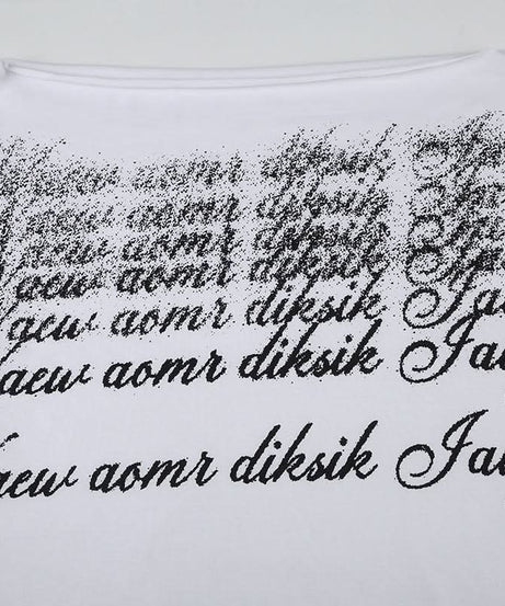 Effortless Edge: Women's Fall One-Shoulder Distressed Graphic Top