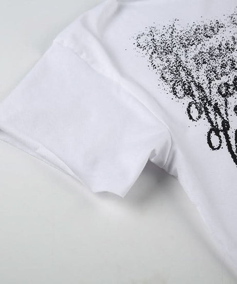 Effortless Edge: Women's Fall One-Shoulder Distressed Graphic Top