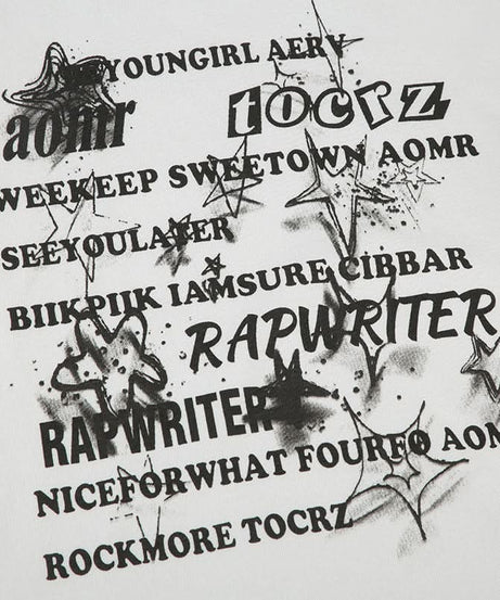 Fall Vibe 'Rapwriter' Graphic Fitted Tee | Edgy Streetwear Grunge Top