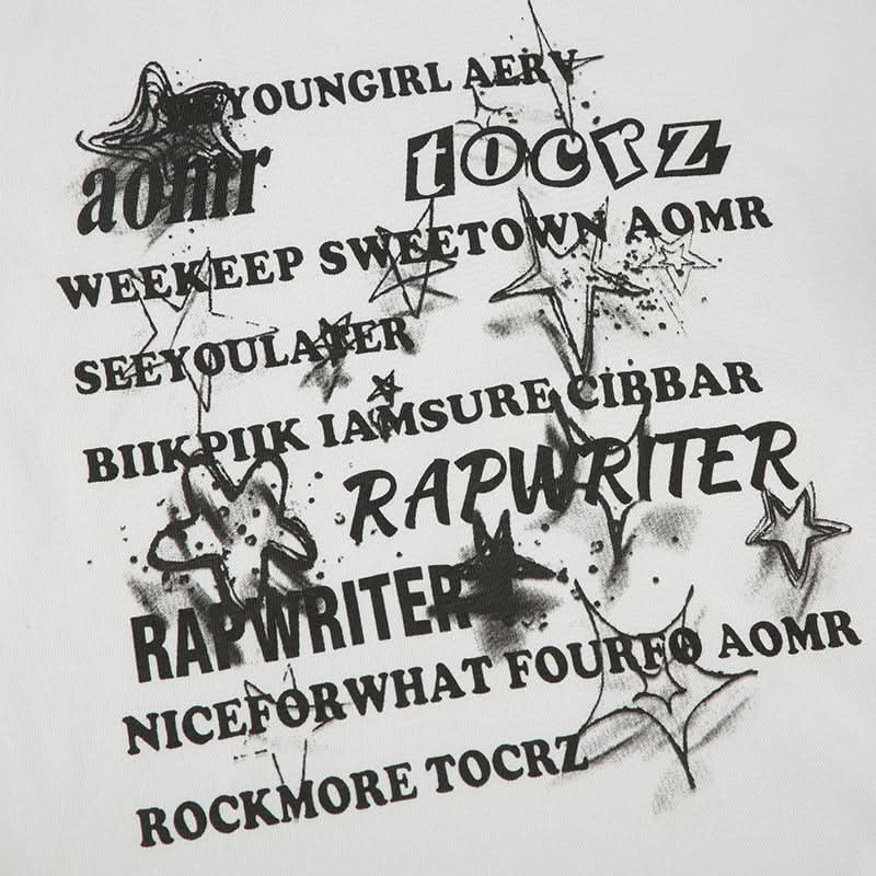 Fall Vibe 'Rapwriter' Graphic Fitted Tee | Edgy Streetwear Grunge Top